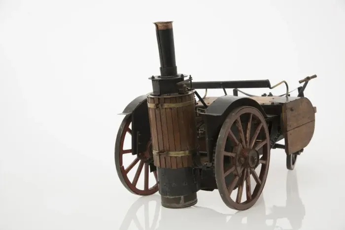 Framed Print : 1868 Knight Steam carriage scale model. Creator: Unknown Framed Print : 1868 Knight Steam carriage scale model. Creator: Unknown