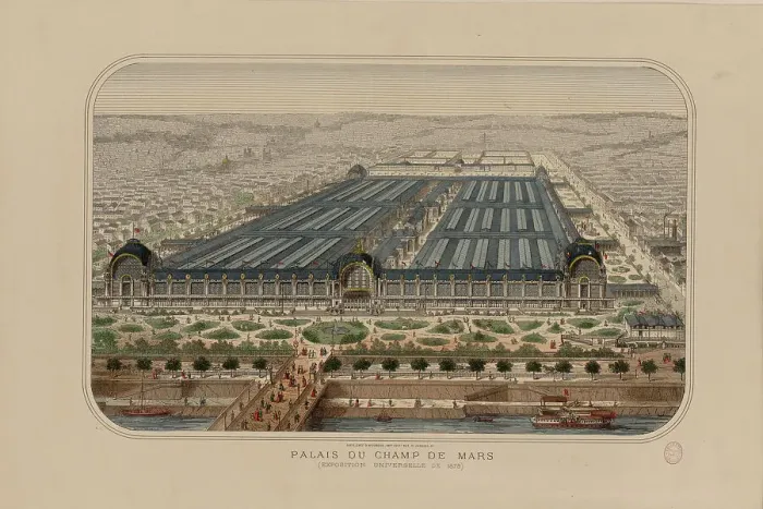 Framed Print : The 1878 Exposition Universelle in Paris (Palais du Champs de Mars, Exposition universelle... 1878. Creator: Anonymous) Framed Print : The 1878 Exposition Universelle in Paris (Palais du Champs de Mars, Exposition universelle... 1878. Creator: Anonymous)