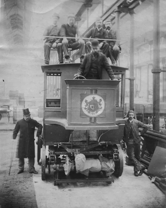 Framed Print : 1891 Parker electric omnibus. Creator: Unknown Framed Print : 1891 Parker electric omnibus. Creator: Unknown