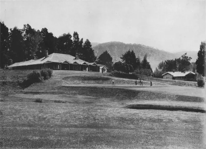 Framed Print : 18th Hole and Club House, Golf Links, Nuwara Eliya, Elevation 6, 200 Feet, c1890, (1910). Artist: Alfred William Amandus Plate Framed Print : 18th Hole and Club House, Golf Links, Nuwara Eliya, Elevation 6, 200 Feet, c1890, (1910). Artist: Alfred William Amandus Plate