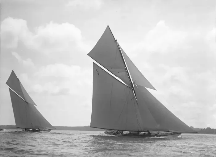 Framed Print : The 19-metre class Octavia (C2) & Mariquita racing close-hauled. Creator Framed Print : The 19-metre class Octavia (C2) & Mariquita racing close-hauled. Creator
