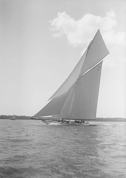 The 19-metre cutter Norada sailing close-hauled, 1911. Creator: Kirk & Sons of Cowes