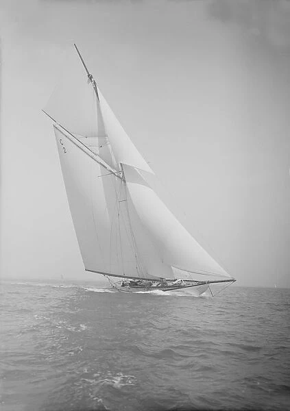 The 19-metre Octavia sailing close-hauled, 1911. Creator: Kirk & Sons of Cowes