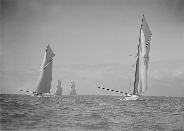 The 19-metres class Octavia, Norada, Corona & Mariquita racing at Cowes, 1911