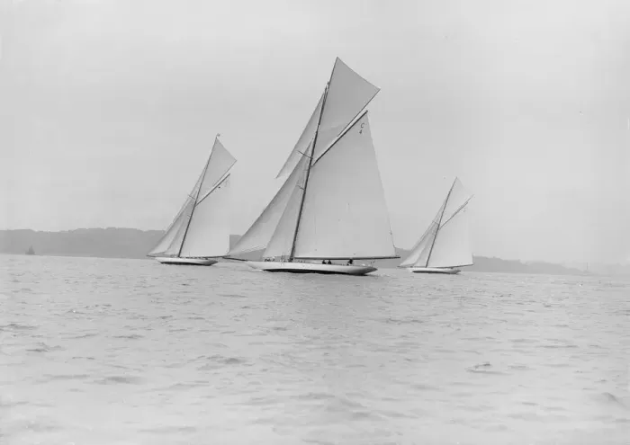 Framed Print : Three 19 Metres yachts racing, 1913. Creator: Kirk & Sons of Cowes Framed Print : Three 19 Metres yachts racing, 1913. Creator: Kirk & Sons of Cowes