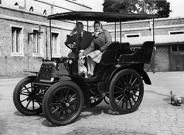 1900 Royal Daimler, with H. R. H. Queen Elizabeth with Lord Montagu in 1977. Creator: Unknown