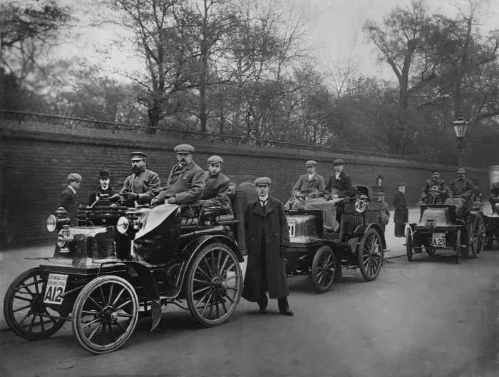 Framed Print : 1900 Thousand Mile Trial, Daimlers. Creator: Unknown Framed Print : 1900 Thousand Mile Trial, Daimlers. Creator: Unknown