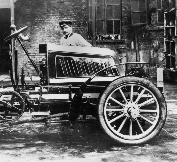Framed Print : 1902 Mors with chauffeur. Creator: Unknown Framed Print : 1902 Mors with chauffeur. Creator: Unknown