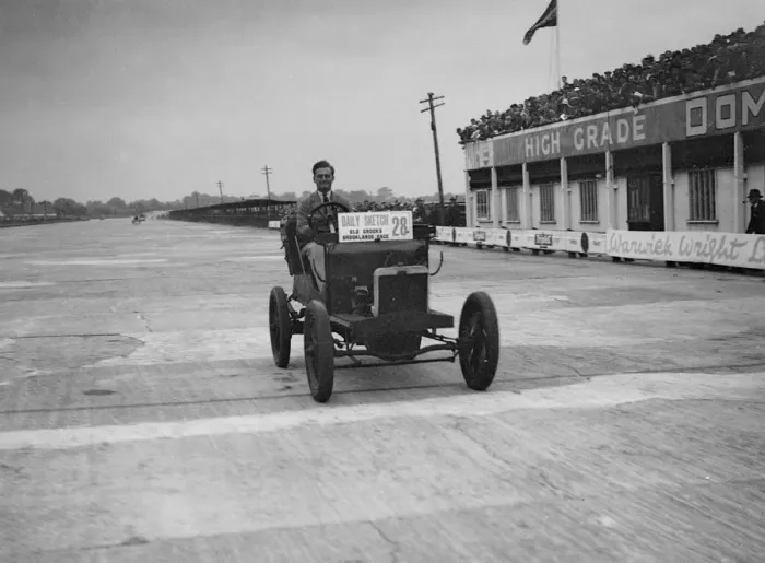 Framed Print : 1903 Rover of R Livesey competing in the BARC Daily Sketch Old Crocks Race, Brooklands, 1931 Framed Print : 1903 Rover of R Livesey competing in the BARC Daily Sketch Old Crocks Race, Brooklands, 1931