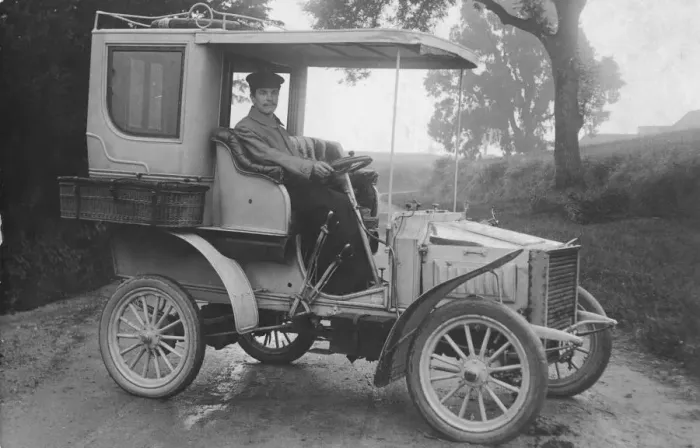 Framed Print : 1903 White steam car. Creator: Unknown Framed Print : 1903 White steam car. Creator: Unknown