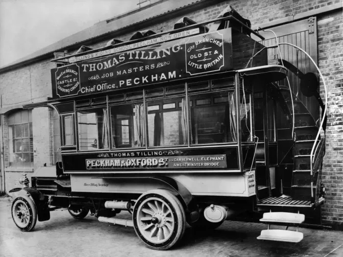 Framed Print : 1904 Milnes - Daimler, first Thomas Tilling bus. Creator: Unknown Framed Print : 1904 Milnes - Daimler, first Thomas Tilling bus. Creator: Unknown