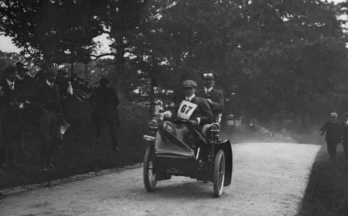 Framed Print : 1906 Lagonda 12hp tricar. Creator: Unknown