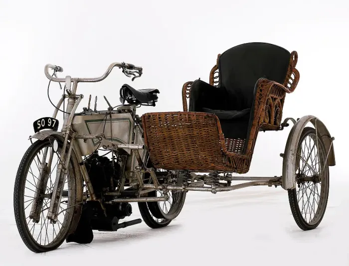 Framed Print : 1906 Rex Motorcycle with Sidecar