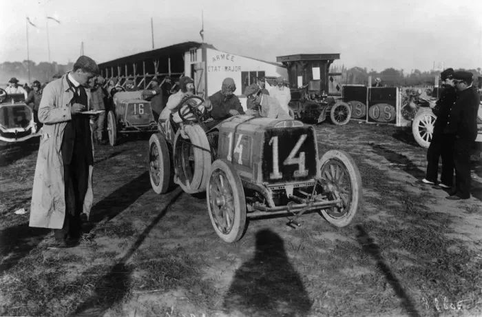 Framed Print : 1908 Grand Prix de L ACF, Mors driven by Jenatzy. Creator: Unknown Framed Print : 1908 Grand Prix de L ACF, Mors driven by Jenatzy. Creator: Unknown