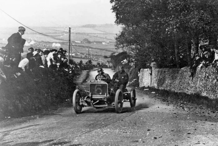 Framed Print : 1908 Isle of Man Tourist Trophy. Hillman Coatalen, Louis Coatalen. Creator: Unknown Framed Print : 1908 Isle of Man Tourist Trophy. Hillman Coatalen, Louis Coatalen. Creator: Unknown