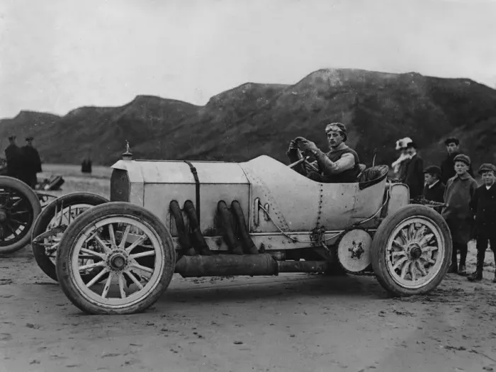 Framed Print : 1908 Mercedes, A. W. Tate at Saltburn. Creator: Unknown Framed Print : 1908 Mercedes, A. W. Tate at Saltburn. Creator: Unknown