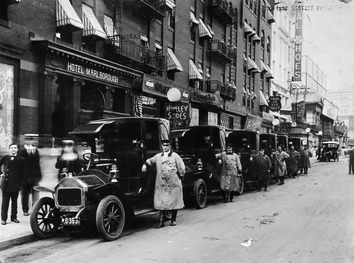 Framed Print : 1910 Darracq taxis, New York, c1910 Framed Print : 1910 Darracq taxis, New York, c1910
