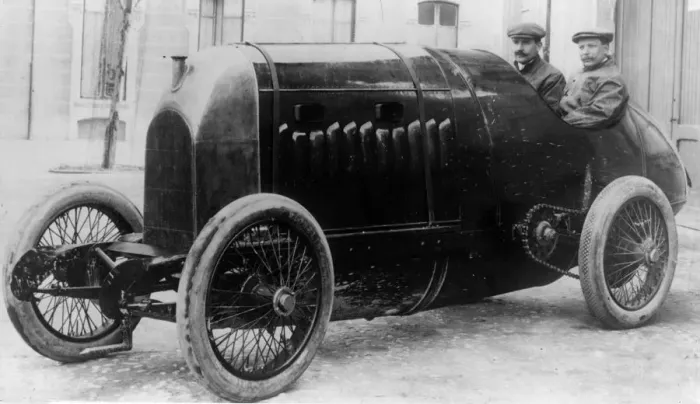 Framed Print : 1912 Fiat S76, Nazzaro at the wheel with Fagano. Creator: Unknown Framed Print : 1912 Fiat S76, Nazzaro at the wheel with Fagano. Creator: Unknown