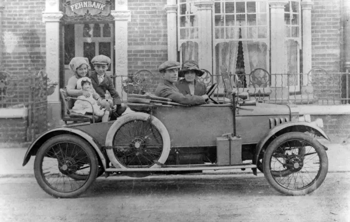 Framed Print : 1914 G. W. K. with family on board. Creator: Unknown Framed Print : 1914 G. W. K. with family on board. Creator: Unknown
