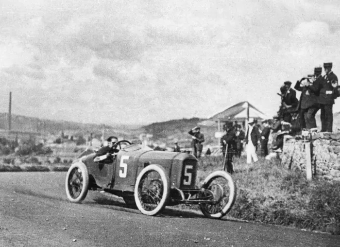 Framed Print : 1914 Peugeot driven by Boillot at 1914 French Grand Prix. Creator: Unknown Framed Print : 1914 Peugeot driven by Boillot at 1914 French Grand Prix. Creator: Unknown