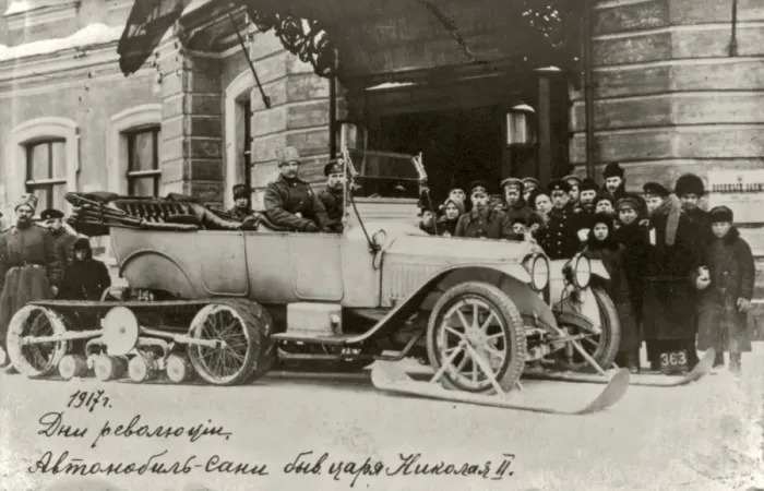 Framed Print : 1917. Revolution Days. Snow sled car of Emperor Nicholas II of Russia, 1917 Framed Print : 1917. Revolution Days. Snow sled car of Emperor Nicholas II of Russia, 1917