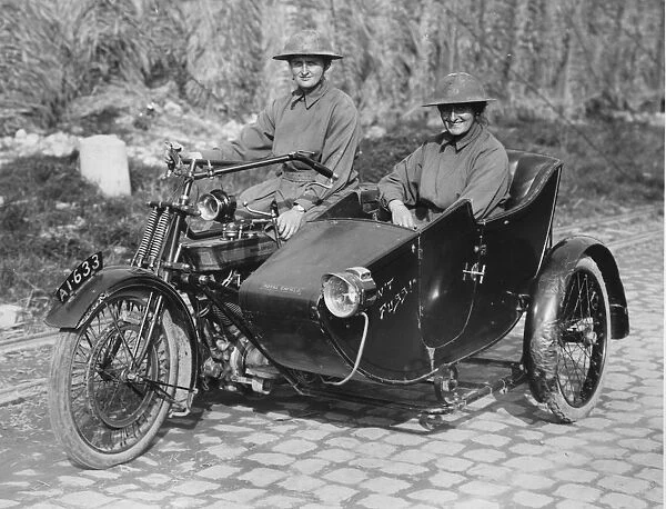 1917 Royal Enfield with sidecar for Military. Creator: Unknown