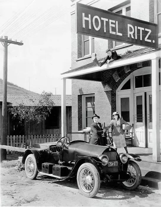 Framed Print : 1918 Stutz Bearcat on movie set Framed Print : 1918 Stutz Bearcat on movie set