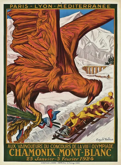 Framed Print : 1924 Winter Olympics, Chamonix, 1924. Creator: Matisse, Auguste (1866-1931) Framed Print : 1924 Winter Olympics, Chamonix, 1924. Creator: Matisse, Auguste (1866-1931)