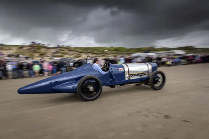 Framed Print : 1925 Sunbeam 350 hp driven by Don Wales at Pendine Sands 2015. Creator: Unknown Framed Print : 1925 Sunbeam 350 hp driven by Don Wales at Pendine Sands 2015. Creator: Unknown