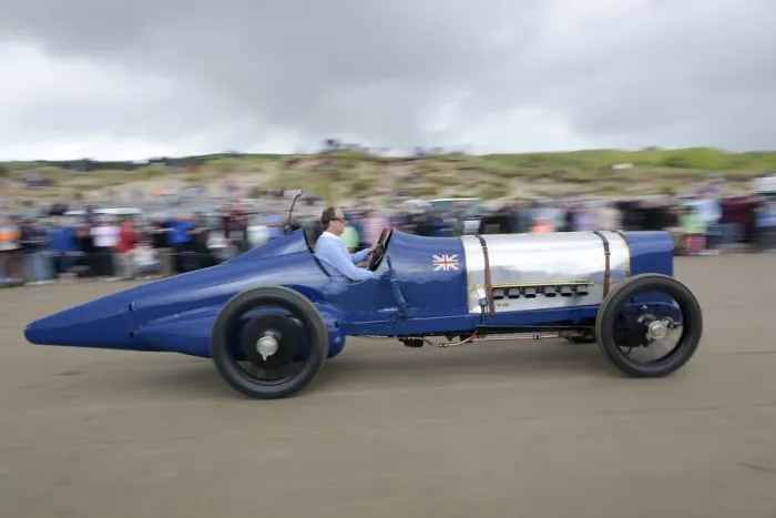 Framed Print : 1925 Sunbeam 350 hp driven by Don Wales at Pendine Sands 2015. Creator: Unknown Framed Print : 1925 Sunbeam 350 hp driven by Don Wales at Pendine Sands 2015. Creator: Unknown