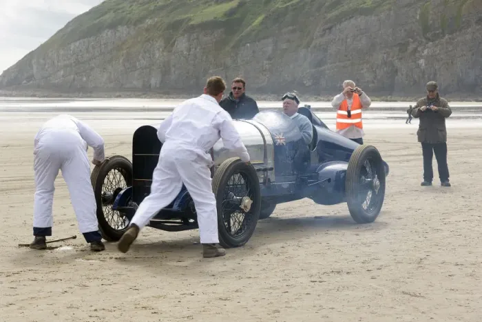 Framed Print : 1925 Sunbeam 350 hp driven by Ian Stanfield at Pendine Sands 2015. Creator: Unknown Framed Print : 1925 Sunbeam 350 hp driven by Ian Stanfield at Pendine Sands 2015. Creator: Unknown