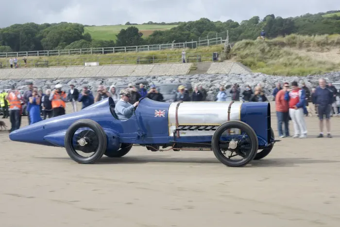 Framed Print : 1925 Sunbeam 350 hp driven by Ian Stanfield at Pendine Sands 2015. Creator: Unknown Framed Print : 1925 Sunbeam 350 hp driven by Ian Stanfield at Pendine Sands 2015. Creator: Unknown
