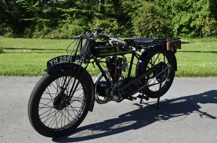 Framed Print : 1927 AJS Big Port motorcycle. Creator: Unknown