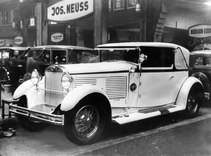 Framed Print : 1928 Audi Imperator at motor show. Creator: Unknown Framed Print : 1928 Audi Imperator at motor show. Creator: Unknown