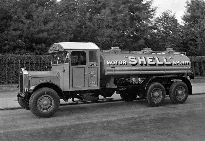 Framed Print : 1929 Thornycroft Shell petrol tanker. Creator: Unknown