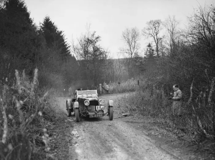 Framed Print : 1932 Aston Martin competing in the Great West Motor Club Thatcher Trophy, 1938. Artist Framed Print : 1932 Aston Martin competing in the Great West Motor Club Thatcher Trophy, 1938. Artist