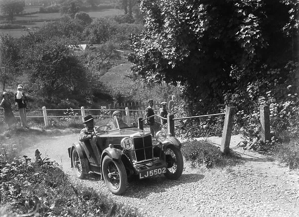 1932 MG M type taking part in a West Hants Light Car Club Trial, Ibberton Hill, Dorset, 1930s