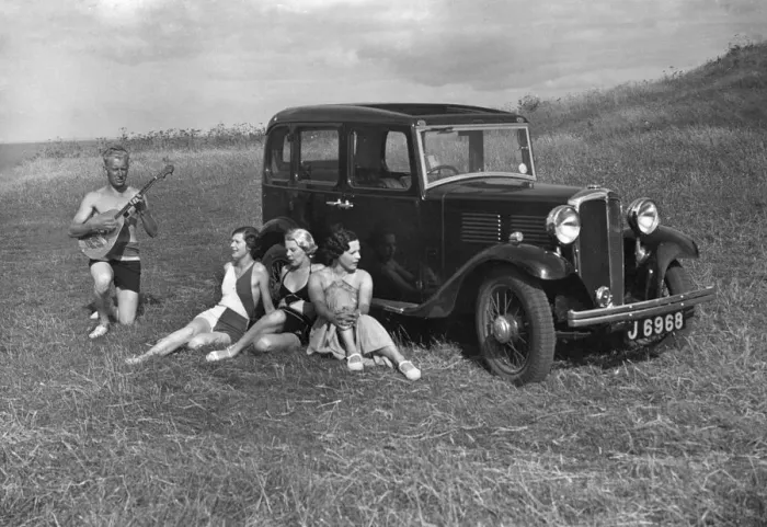 Framed Print : 1932 Standard Little Nine, in Jersey, Channel Islands. Creator: Unknown