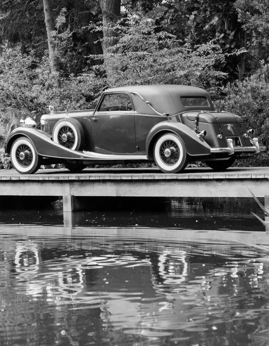 Framed Print : A 1933 Hispano-Suiza K6 reflected in a lake Framed Print : A 1933 Hispano-Suiza K6 reflected in a lake