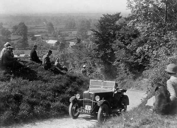 1933 Morris Minor open 2-seater taking part in a West Hants Light Car Club Trial, 1930s