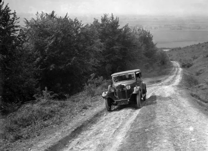 Framed Print : 1933 Talbot 14  /  45 1665 cc competing in a Talbot CC trial. Artist: Bill Brunell