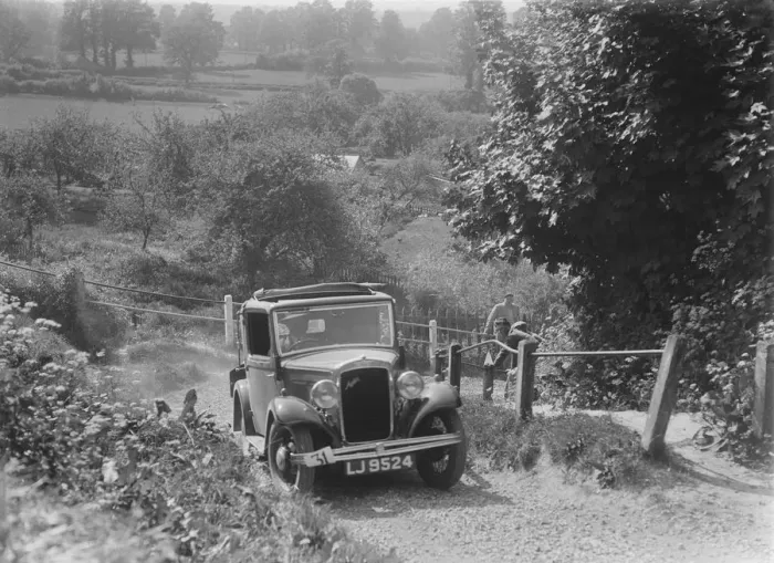 Framed Print : 1934 Austin Ten taking part in a West Hants Light Car Club Trial, Ibberton Hill, Dorset, 1930s Framed Print : 1934 Austin Ten taking part in a West Hants Light Car Club Trial, Ibberton Hill, Dorset, 1930s
