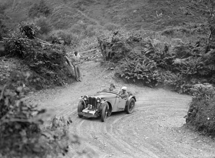 Framed Print : 1934 MG PA of the Cream Cracker team taking part in a motoring trial in Devon, late 1930s Framed Print : 1934 MG PA of the Cream Cracker team taking part in a motoring trial in Devon, late 1930s