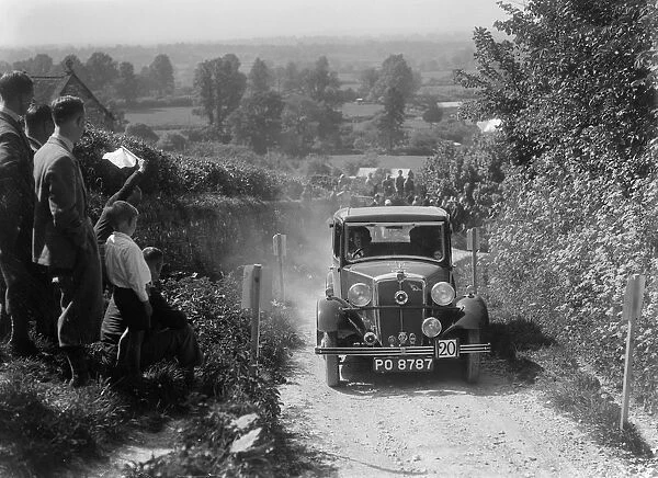 1934 Morris Ten taking part in a West Hants Light Car Club Trial, Ibberton Hill, Dorset, 1930s
