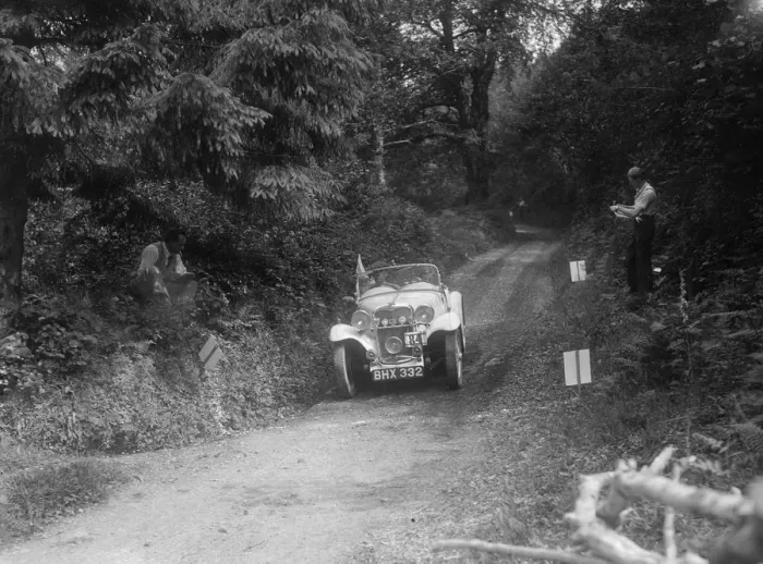 Framed Print : 1934 Singer Le Mans of the Candidi Provocatores team taking part in a motoring trial, late 1930s