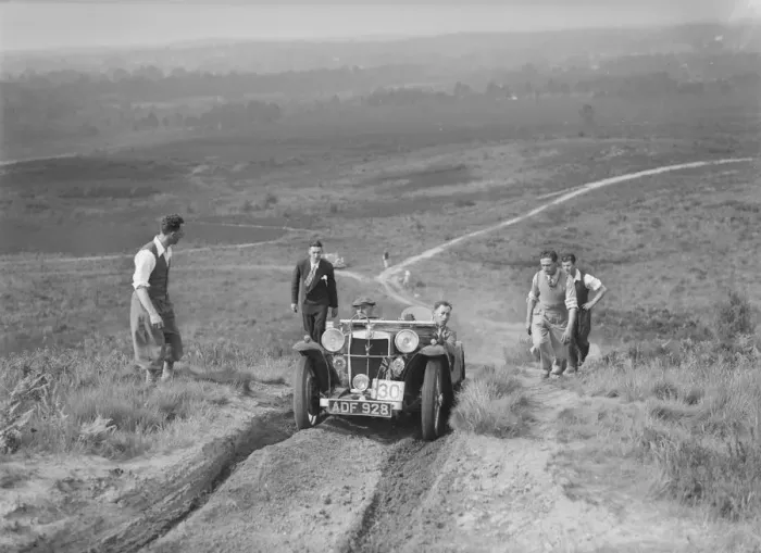 Framed Print : 1935 MG PA taking part in the NWLMC Lawrence Cup Trial, 1937. Artist: Bill Brunell Framed Print : 1935 MG PA taking part in the NWLMC Lawrence Cup Trial, 1937. Artist: Bill Brunell