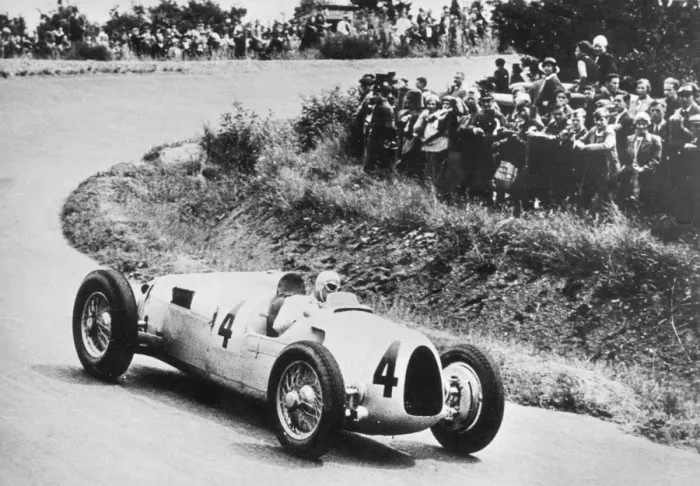 Framed Print : 1936 Auto Union C type, Rosemeyer at German Grand Prix. Creator: Unknown Framed Print : 1936 Auto Union C type, Rosemeyer at German Grand Prix. Creator: Unknown