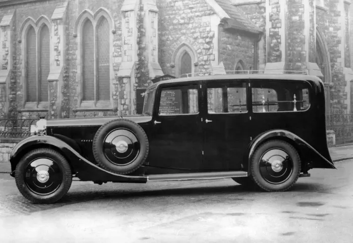 Framed Print : 1936 Daimler 25hp Straight Eight hearse by J. C. Clark. Creator: Unknown Framed Print : 1936 Daimler 25hp Straight Eight hearse by J. C. Clark. Creator: Unknown