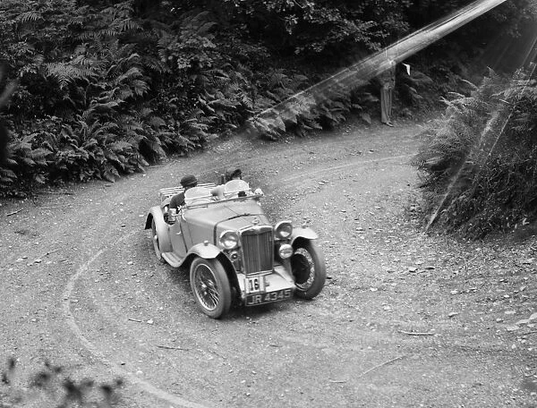 1936 MG PB taking part in a motoring trial in Devon, late 1930s. Artist: Bill Brunell