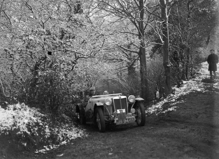 Framed Print : 1936 MG TA taking part in a motoring trial, late 1930s. Artist: Bill Brunell Framed Print : 1936 MG TA taking part in a motoring trial, late 1930s. Artist: Bill Brunell